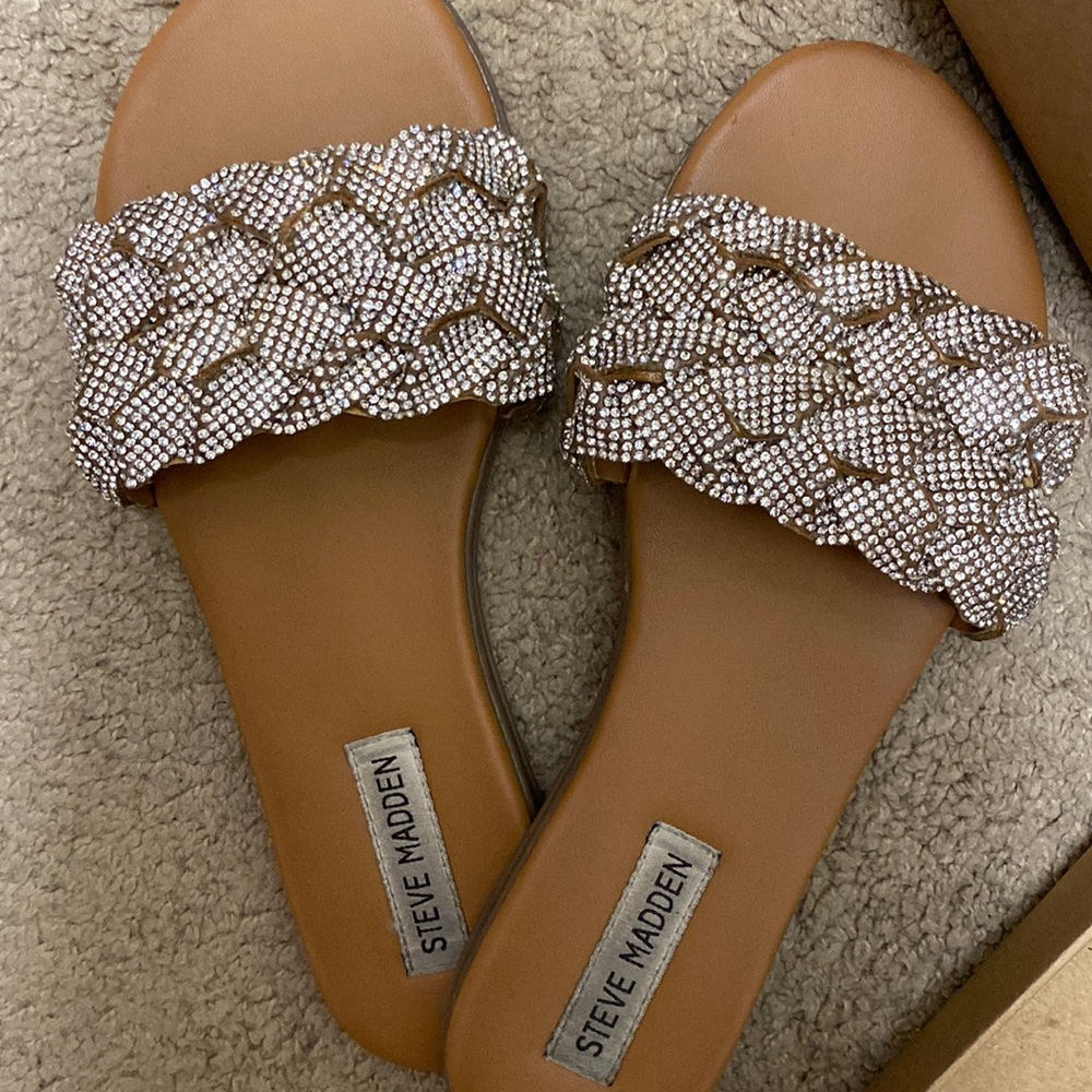 Steve Madden rhinestone slide sandals